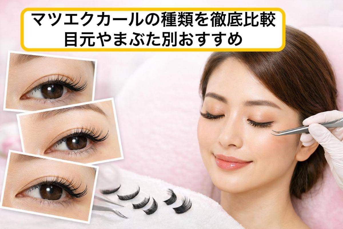 マツエクカールの種類を徹底比較｜目元やまぶた別おすすめ